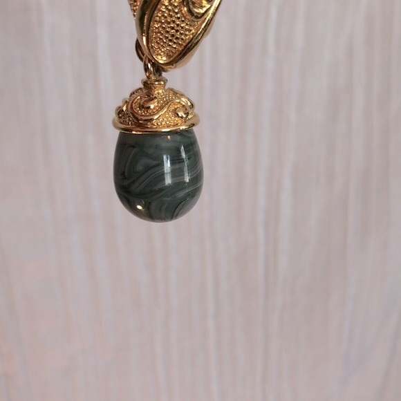 Vintage 90s Signed Jose Barrera for Avon Venetian Mist Green Marbled Brooch Pin - Picture 3 of 8